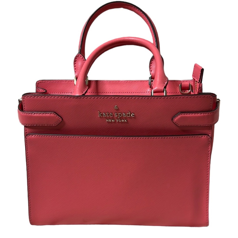 Kate Spade Newyork Medium Saffiano Leather Satchel in Watermelon pink